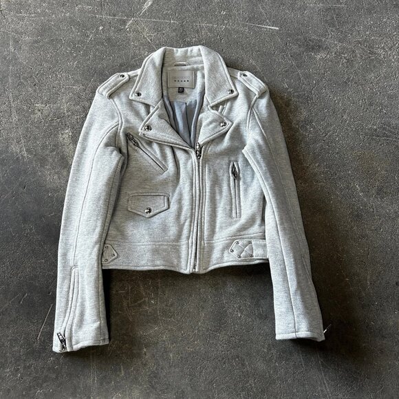 Blank NYC Heather Grey Moto Jacket Size M - Picture 1 of 7